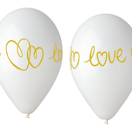 Szerelem White léggömb, lufi 5 db-os 13 inch (33 cm)
