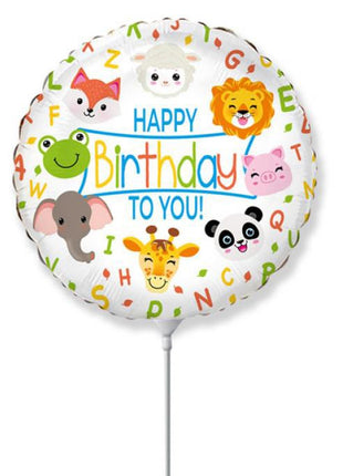 Állatos Happy Birthday Animals fólia lufi 36 cm (WP)