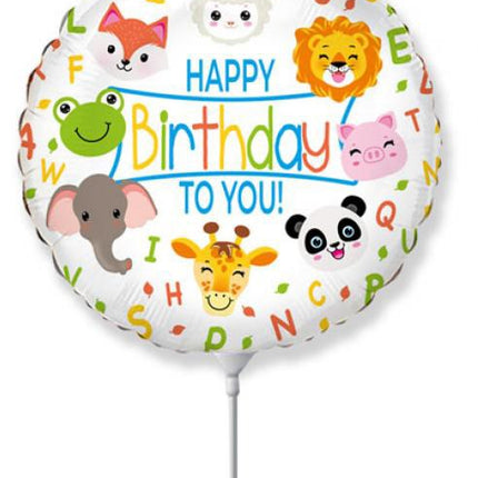 Állatos Happy Birthday Animals fólia lufi 36 cm (WP)