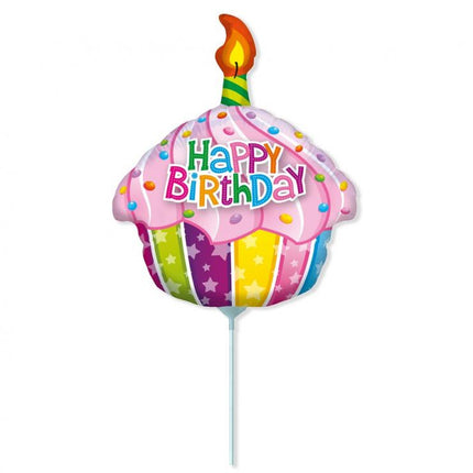 Happy Birthday Muffin mini fólia lufi (WP)