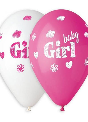 Baby Girl léggömb, lufi 5 db-os 13 inch (33 cm)