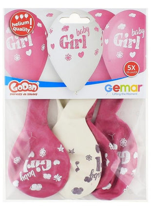 Baby Girl léggömb, lufi 5 db-os 13 inch (33 cm)