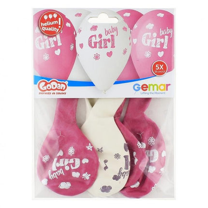 Baby Girl léggömb, lufi 5 db-os 13 inch (33 cm)