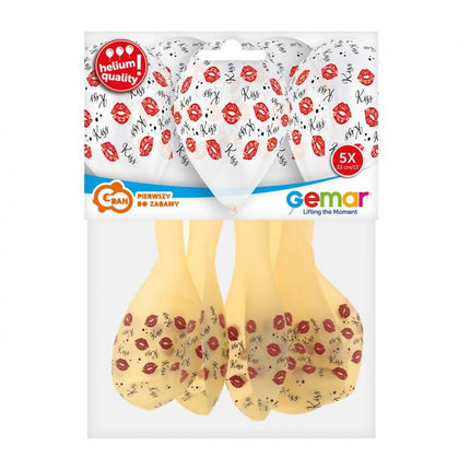 Csók Red léggömb, lufi 5 db-os 13 inch (33cm)