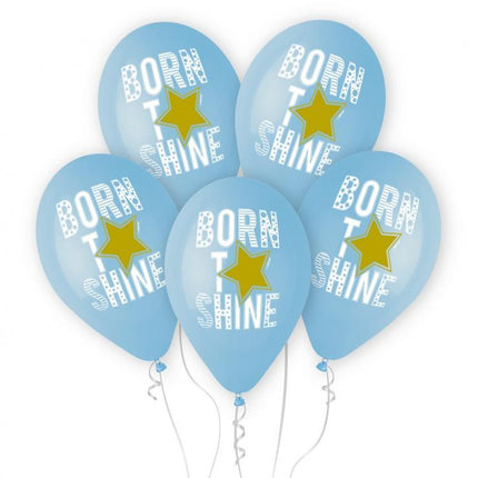 Born to Shine Blue léggömb, lufi 5 db-os 13 inch (33 cm)