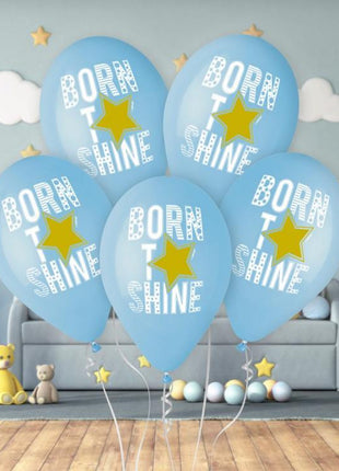 Born to Shine Blue léggömb, lufi 5 db-os 13 inch (33 cm)