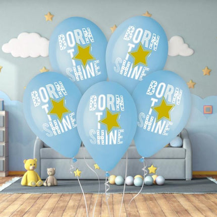 Born to Shine Blue léggömb, lufi 5 db-os 13 inch (33 cm)