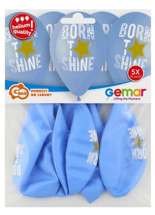 Born to Shine Blue léggömb, lufi 5 db-os 13 inch (33 cm)