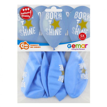 Born to Shine Blue léggömb, lufi 5 db-os 13 inch (33 cm)