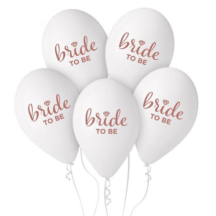 Bride To Be White léggömb, lufi 5 db-os 13 inch (33cm)