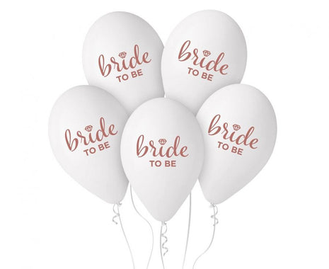 Bride To Be White léggömb, lufi 5 db-os 13 inch (33cm)