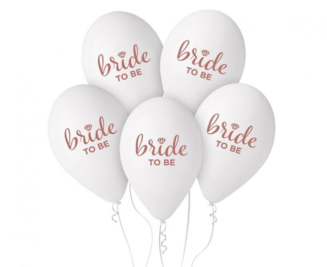 Bride To Be White léggömb, lufi 5 db-os 13 inch (33cm)