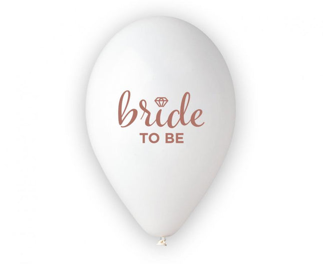 Bride To Be White léggömb, lufi 5 db-os 13 inch (33cm)