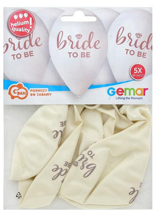 Bride To Be White léggömb, lufi 5 db-os 13 inch (33cm)