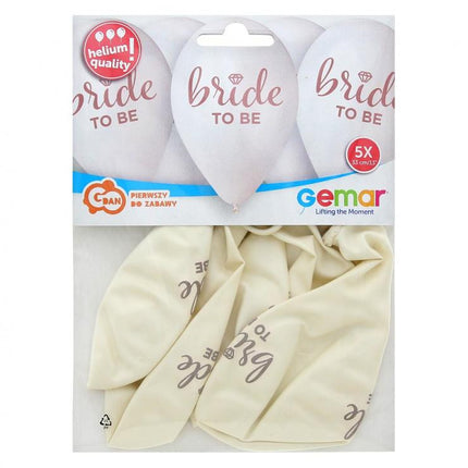 Bride To Be White léggömb, lufi 5 db-os 13 inch (33cm)