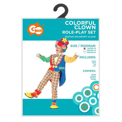 Bohóc Colorful jelmez 120/130 cm