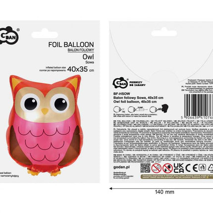 Bagoly fólia lufi 40 cm