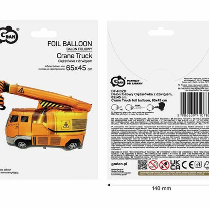 Darus teherautó Crane fólia lufi 65 cm