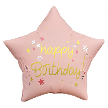 Happy Birthday Matt Pink csillag fólia lufi 44 cm