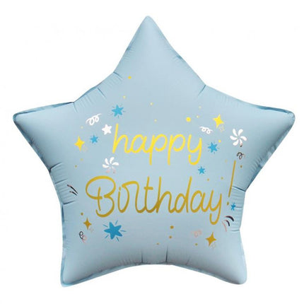 Happy Birthday Matt Blue csillag fólia lufi 44 cm