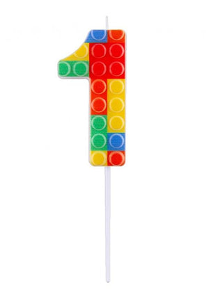 Építőkocka 1-es Pick Blocks tortagyertya, számgyertya