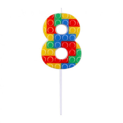 Építőkocka 8-as Pick Blocks tortagyertya, számgyertya