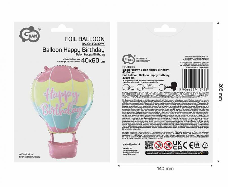 Happy Birthday Balloon fólia lufi 60 cm