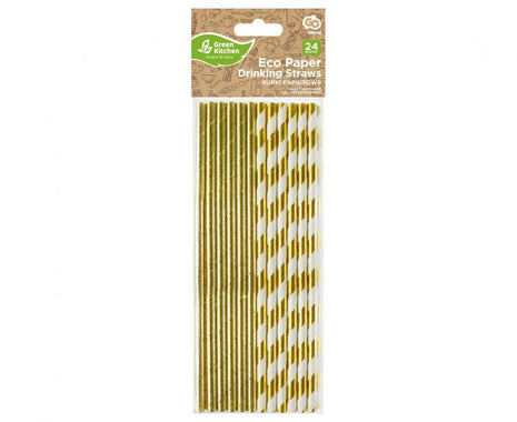 Arany Mix papír szívószál 24 db-os