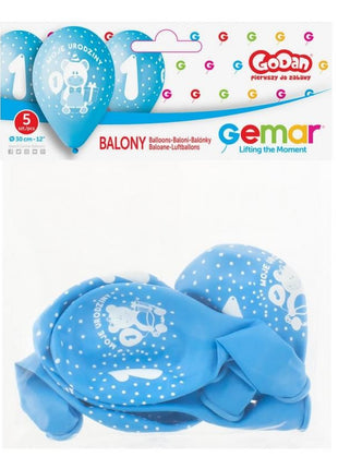 Első születésnap My 1st Birthday léggömb, lufi 5 db-os 12 inch (30 cm)