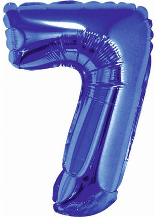 Kék Blue 7-es mini szám fólia lufi 35 cm
