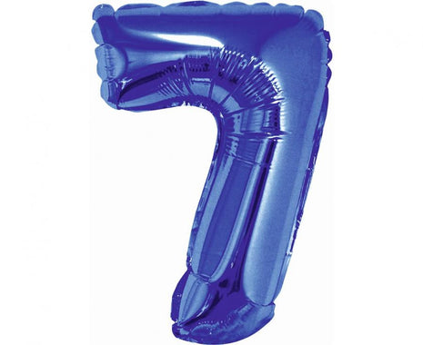 Kék Blue 7-es mini szám fólia lufi 35 cm