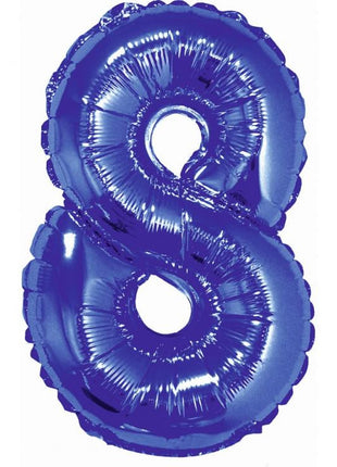 Kék Blue 8-as mini szám fólia lufi 35 cm