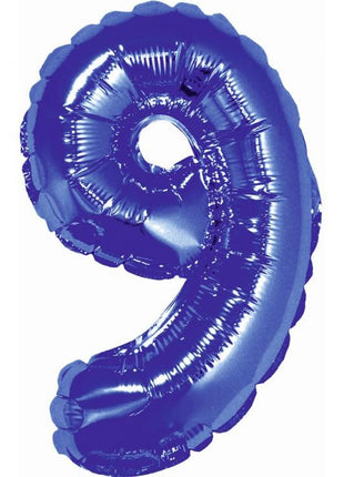 Kék Blue 9-es mini szám fólia lufi 35 cm