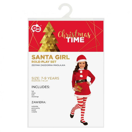 Mikulás lány Santa Girl  jelmez 7-9 év
