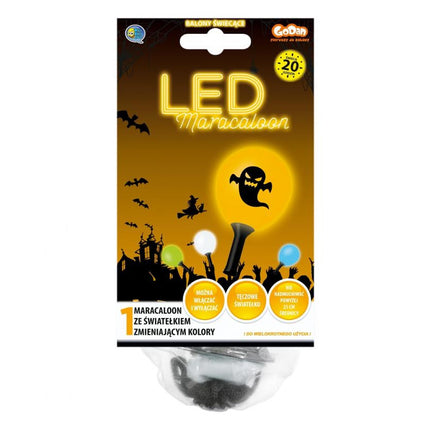 LED Halloween Maracaloon fogantyús léggömb, lufi