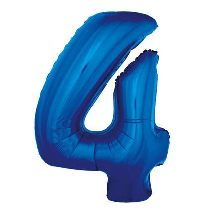 Kék 4-es B&C Blue szám fólia lufi 92 cm