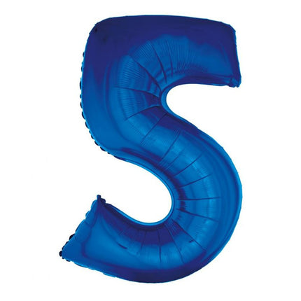 Kék 5-ös B&C Blue szám fólia lufi 92 cm