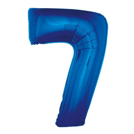 Kék 7-es B&C Blue szám fólia lufi 92 cm