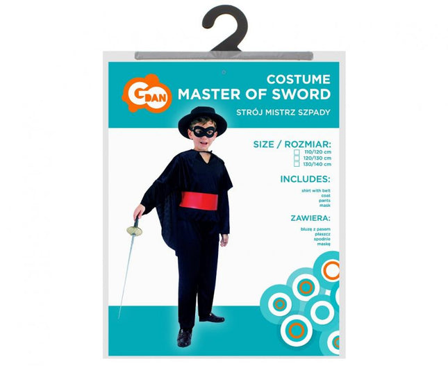 A kard mestere Black jelmez 130/140 cm