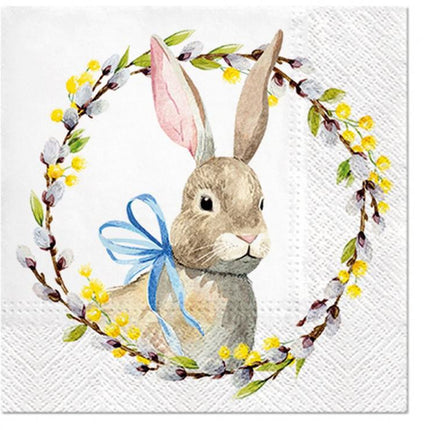 Nyuszis Wreath szalvéta 20 db-os 33x33 cm