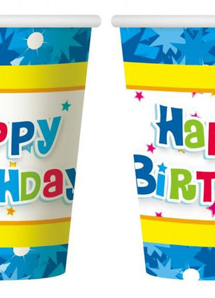 Happy Birthday Blue papír pohár 6 db-os 270 ml