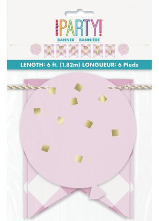 1st Birthday Pink, Első születésnap papír felirat 182 cm