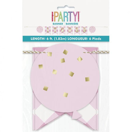 1st Birthday Pink, Első születésnap papír felirat 182 cm
