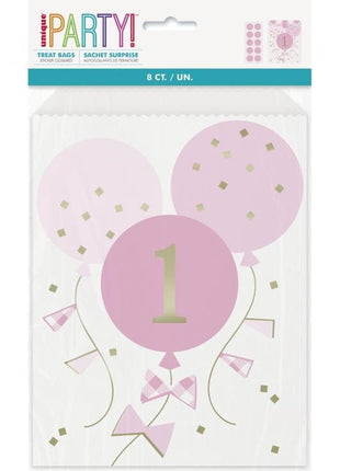 Első születésnap Pink papírzacskó 8 db-os