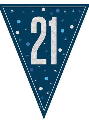 Happy Birthday 21 Blue zászlófüzér 274 cm