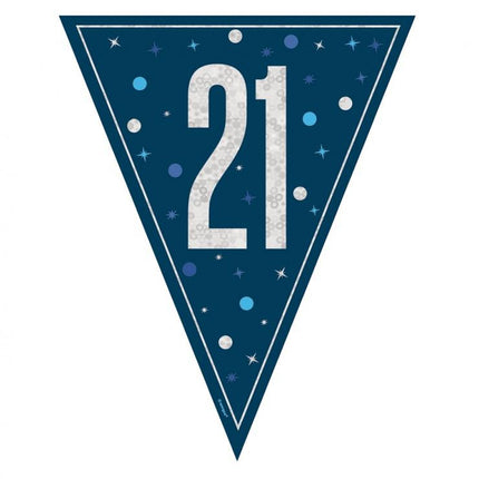 Happy Birthday 21 Blue zászlófüzér 274 cm