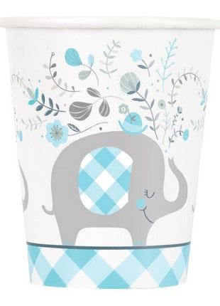 Kék Elefánt Floral papír pohár 8 db-os 266 ml