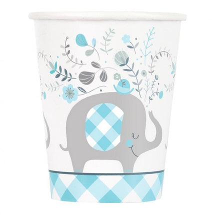 Kék Elefánt Floral papír pohár 8 db-os 266 ml