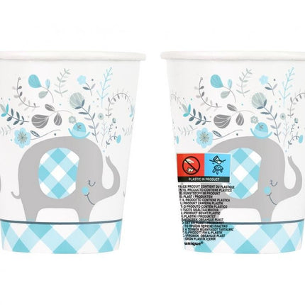 Kék Elefánt Floral papír pohár 8 db-os 266 ml