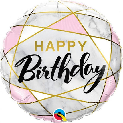Happy Birthday Marble fólia lufi 46 cm